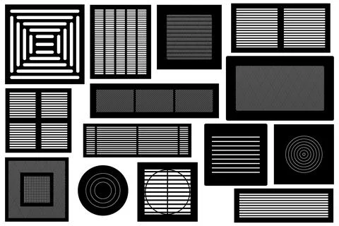 Collection of different ventilations grilles Ilustración de archivo
