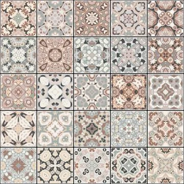 Collection of different vintage tiles Stock-Illustration