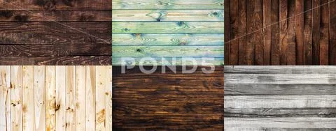 Collection of different wooden backgrounds Stock Photos