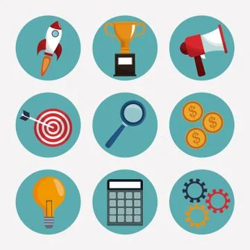 Collection digital marketing elements Stock Illustration