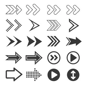 Collection of direction arrows flat design vector illustration Stock Illustration