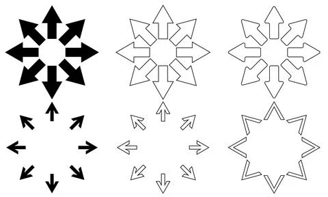 Collection of directional arrows, simple design Stock Illustration