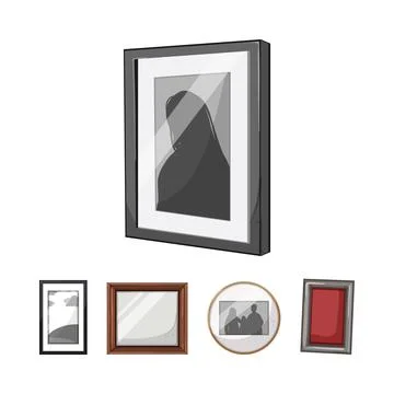 Collection of diverse empty and framed picture frames Stockillustratie
