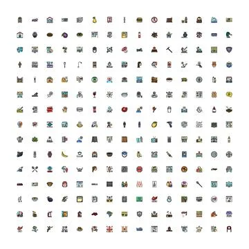 Collection of diverse flat design multimedia icons Illustrazione stock