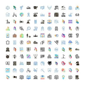 Collection of diverse flat design web icons and symbols Stock Illustration