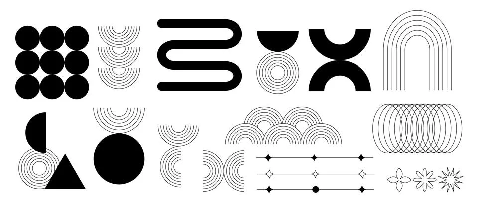 A Collection of Diverse Geometric Patterns and Shapes to Inspire Your Creat.. 库存插图