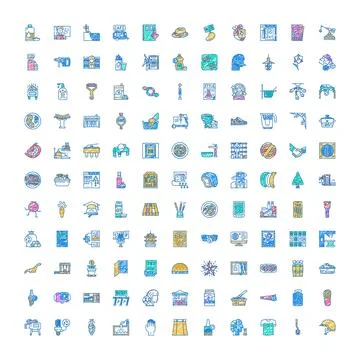 Collection of diverse hand drawn doodle outline icons Stock Illustration