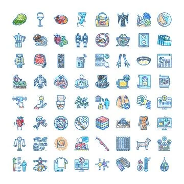 Collection of diverse hand drawn doodle icons and symbols Stock Illustration