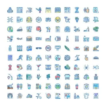 Collection of diverse hand drawn doodle icons Stock Illustration