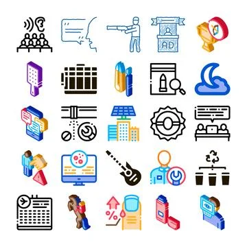 Collection of diverse icon concepts for various themes イラスト素材