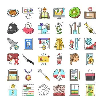 Collection of diverse icon set concepts Stockillustratie
