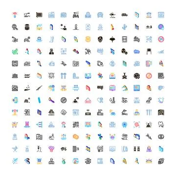 Collection of diverse icon set for digital designs Illustrazione stock