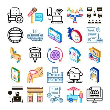 Collection of diverse icon set for services and business Stock Illustration