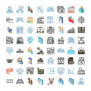 Collection of diverse icons representing various concepts and services Illustrazione stock