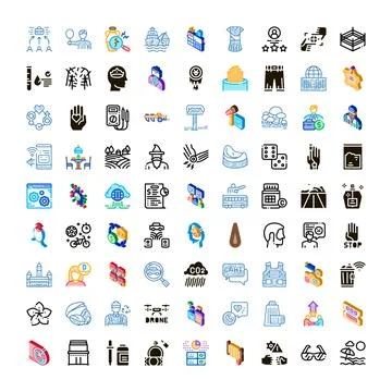 Collection of diverse icons representing various concepts Stock Illustration