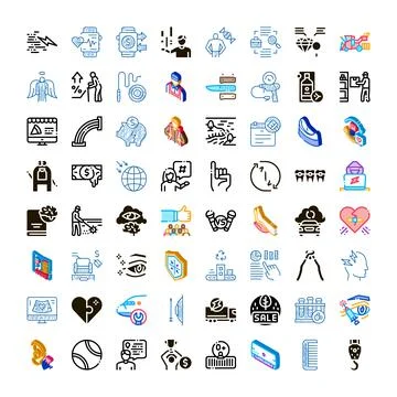 Collection of diverse icons representing various concepts Stockillustratie