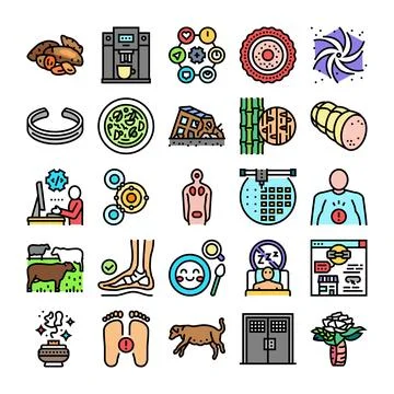 Collection of diverse icons representing various concepts and themes 스톡 일러스트
