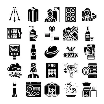 Collection of diverse interface icons and service elements 스톡 일러스트