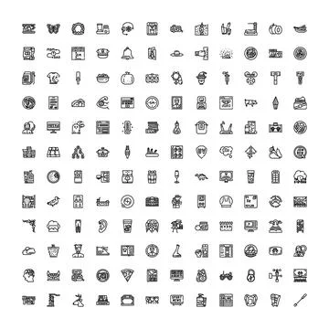 Collection of diverse line icon design elements Stock Illustration