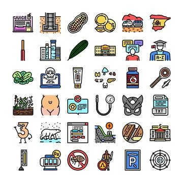 Collection of diverse modern flat design icons Illustrazione stock