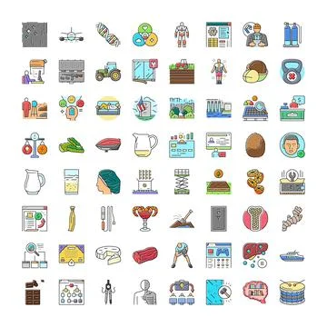 Collection of diverse modern flat line icons イラスト素材