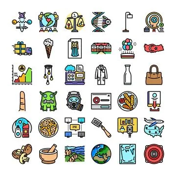Collection of diverse modern icon set exploring various concepts イラスト素材