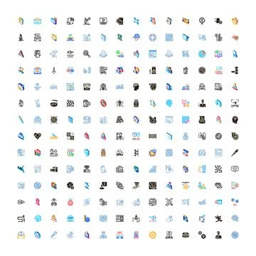 Collection of diverse modern vector icons for business Stock Illustration