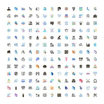Collection of diverse outline digital web icons 스톡 일러스트