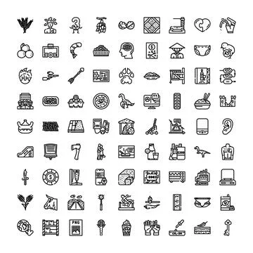 Collection of diverse outline vector icons for web design Stockillustratie