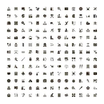 Collection of diverse pictograms for web design and applications 스톡 일러스트
