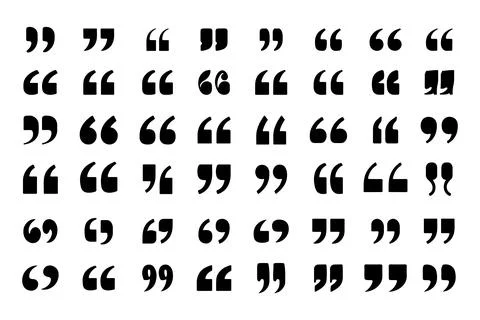Collection of diverse quotation mark vector, single and double quotes Stock-Illustration