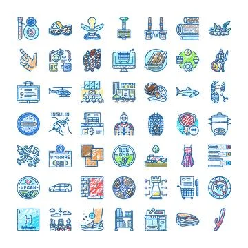 Collection of diverse scribble drawing style icons Stock Illustration