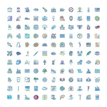 Collection of diverse scribble line art icons Stock Illustration