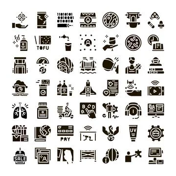 Collection of diverse symbols and interface elements 스톡 일러스트