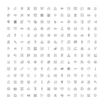 Collection of diverse thin line web icons 스톡 일러스트