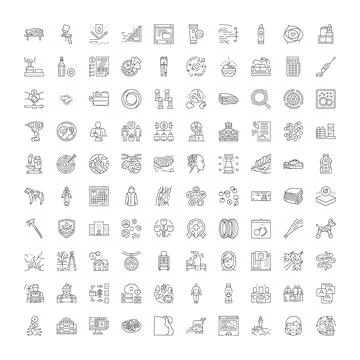 Collection of diverse thin line web icons Illustrazione stock