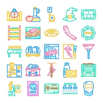 Collection of diverse vector icons for applications and websites Stockillustratie