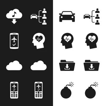 Collection of diverse vector icons representing cloud storage, carpooling, .. イラスト素材