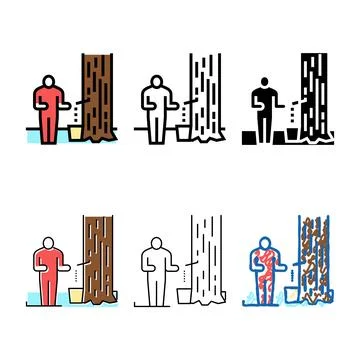 Collection diversity and storage maple syrup color icon vector Stock Illustration