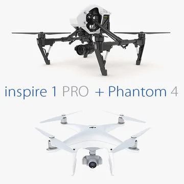 Collection DJI Phantom 4 + Inspire 1 PRO 3D Model