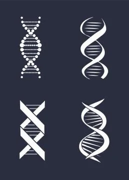 Collection of DNA Deoxyribonucleic Acid Chain Logo Stock Illustration