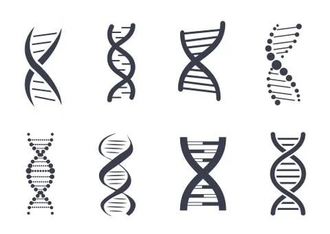 Collection of DNA Deoxyribonucleic Acid Chain Logo Stock Illustration