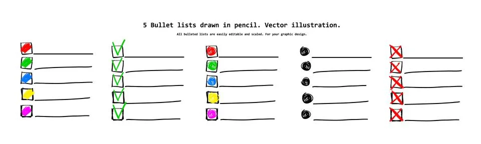 Collection of do list hand drawn Stock Illustration