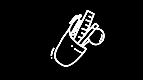 A collection of drawing tools including a pencil, ruler, and compass in a b.. Stock Footage 319587756