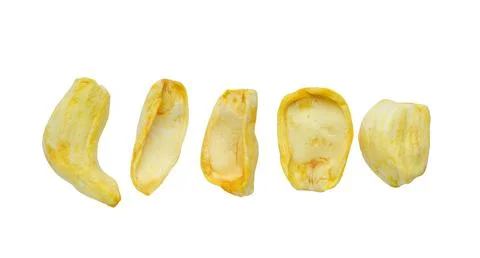 Collection of dried jackfruit chips, dried jackfruit fruit Foto stock