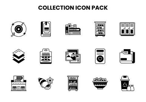 Collection DuoTone Bundle Icons Pack 库存插图