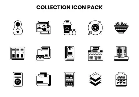 Collection DuoTone Set Icons Pack 库存插图