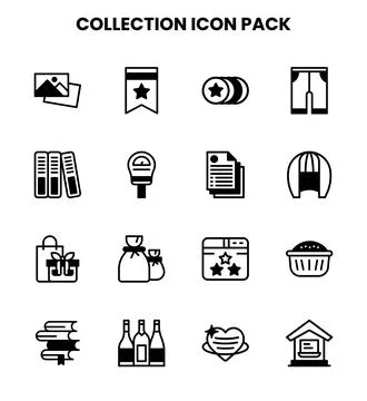 Collection DuoTone UI Icons Pack Stock Illustration