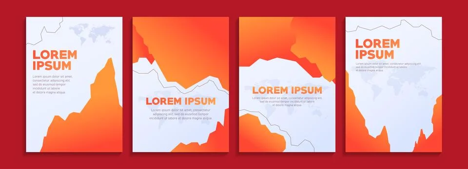 Collection of dynamic gradation abstract poster design set Stock Illustration