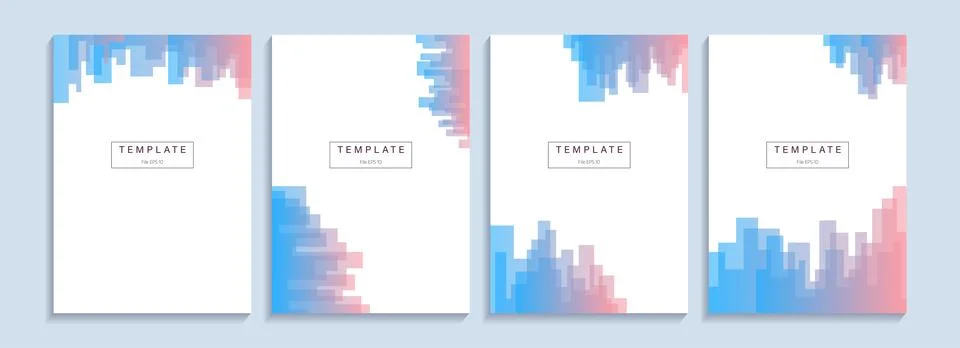 Collection of dynamic gradation abstract poster design set Stock Illustration